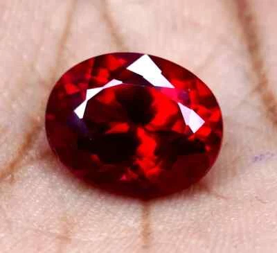 Natural 6.70 Ct Blood Red Ruby Oval Cut Certified Rare Loose Gemstone With Gift - Image 1 of 4
