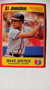 1991 Jimmy Dean Baseball #14 David Justice Atlanta Braves - Picture 1 of 2
