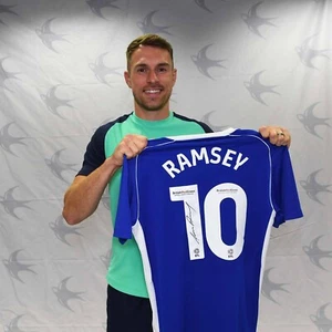 Aaron Ramsey Worn Promo Kit Cardiff City 2023 Signed Shirt - Picture 1 of 6
