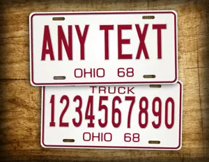 Vintage 1968 Novelty Ohio State License Plate OH Replica Personalized Text Tag - Picture 1 of 6