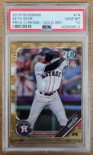 2019 Bowman Seth Beer Chrome Prospect True Gold Refractor 34/50 #14 PSA 10 POP 4