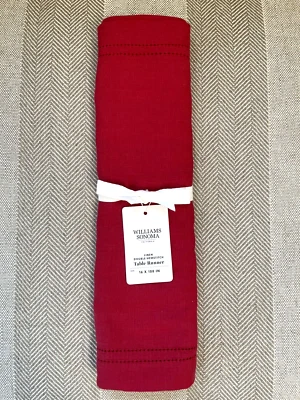 Corredor de mesa Williams Sonoma ROJO LINO DOBLE DOBLADILLO Foto 1 de 2