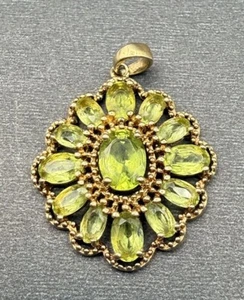 Colgante Technibond peridoto verde plata de ley 925 HSN 1 1/8" SS709 - Imagen 1 de 4