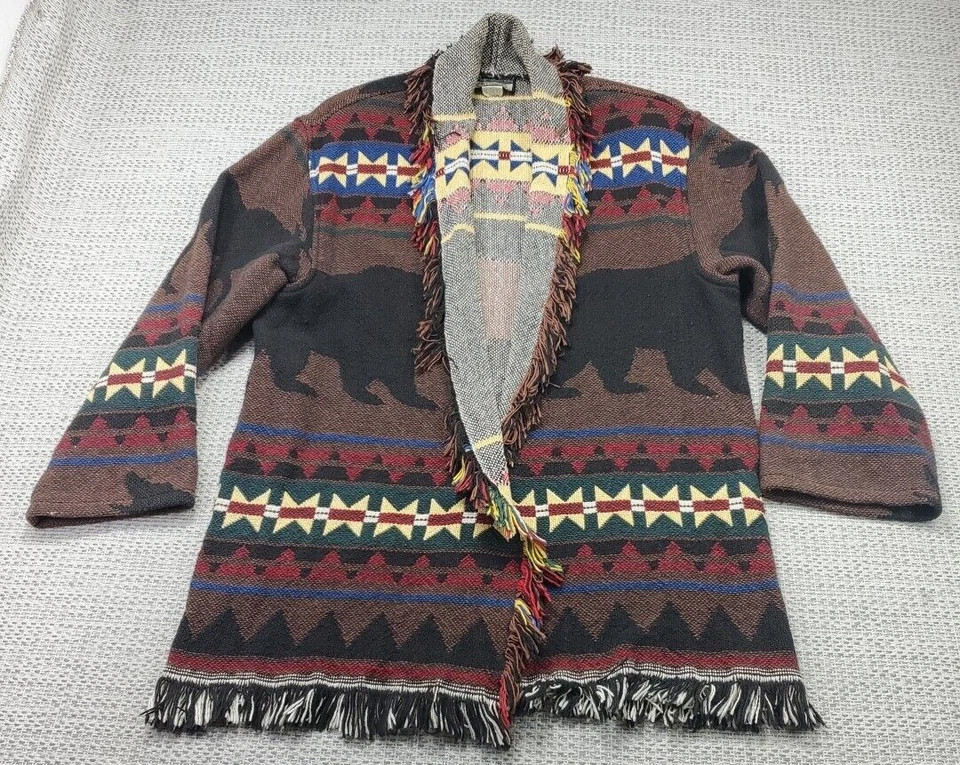 VTG Wrapper Jacket Wrap Womens One SIze Aztec Print Southwestern Coat USA Made - Image 1 of 4
