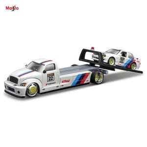 1:64 Flatbed Truck & BMW M3 E30 1988 Transporter Model Car with special Features - Bild 1 von 3