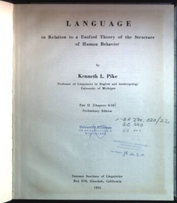 Language in Relation to a Unified Theory of t...