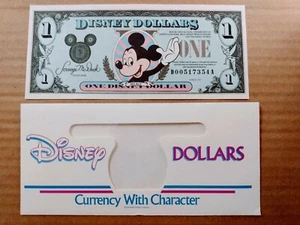 Disney Dollars - 1991 Mickey Mouse - One $1 with envelope - Mint - Uncirculated - Picture 1 of 5