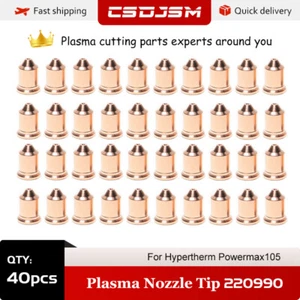 Boquilla de plasma CSDJSM 40 piezas 220990 105A se adapta a la antorcha de corte Hypertherm Powermax105