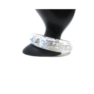 Vintage Metallic Purple Grey White Marbled Ceramic 9" Bangle Bracelet Unisex - Picture 1 of 5