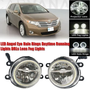 LED Fog Light Kit Angel Eye Rings DRL Daytime Running Lamp Fit For Toyota Venza - Picture 1 of 9