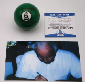 WILLIE MOSCONI SIGNED BECKETT CERTIFIED AUTOGRAPHED #6 BILLIARD POOL BALL HOF . - Picture 1 of 5