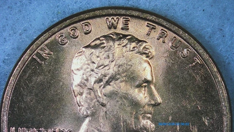 1976 Lincoln Penny Error Die Crack, Feeder/Strike thru Obverse  MS Uncirc Red BU Cover
