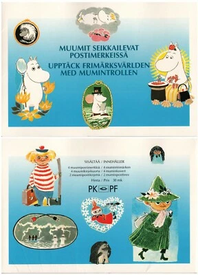 Conjunto Oficial Moomin Vintage Como Nuevo Folleto de Estampillas 2 Letras y 4 Sobres Finlandia Foto 1 de 3