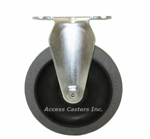 50AXYR 5" Anti-Static Rigid Plate Caster TPR Non-Marking Wheel, 250 lb Capacity - Picture 1 of 2