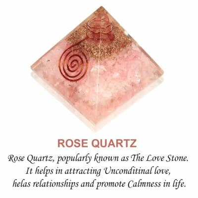 Stone Orgone Pyramid Rose Quartz for Reiki Healing and Crystal Healing - Image 1 of 4