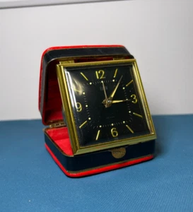 Vintage Elgin Wind-Up Travel Alarm Clock – Red Case, Works - Picture 1 of 15