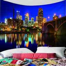 Beautiful Night View Bridge 3D Wall Hang Cloth Tapestry Fabric Decorations Decor