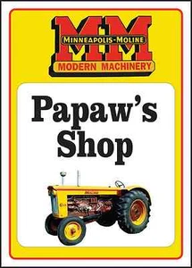 Minnesota Moline Tractor Sign Papaw's Shop :CHANGE NAME - Picture 1 of 1