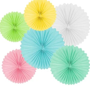 Papierfächer - viele Größen & Farben - Hochzeit Party Deko Dekofächer Rosetten - Bild 1 von 8