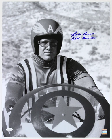 1979 Reb Brown Captain America Signed LE 16x20 B&W Photo (JSA) Cover
