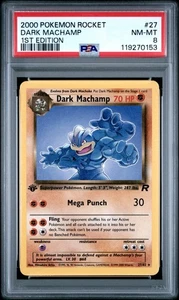 2000 POKEMON TEAM ROCKET 1ST EDITION #27 DARK MACHAMP PSA 8 (New Cert!) - Picture 1 of 2