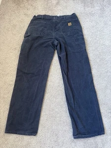 Salopette Carhartt Jeans 38x34 Nero Effettivo 37x33 Pantaloni da Lavoro Falegname Vestibilità - Foto 1 di 8