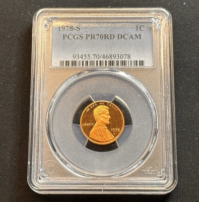 1978-S PROOF LINCOLN CENT PCGS PR-70 RD DCAM-RARE PERFECTION & VERY LOW-POP! - Image 1 of 2
