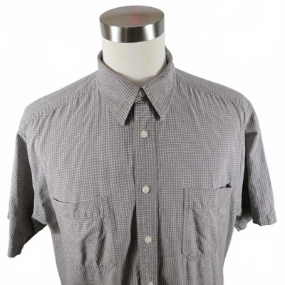 Camisa Levis Para Hombres Algodón Manga Corta Abotonada Taupe Cuadros Grande De Colección Foto 1 de 4