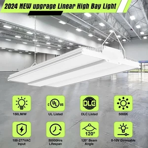 150W LED Linear High Bay Light Commercial Warehouse Shop Light 22,500lm Daylight - Picture 1 of 15