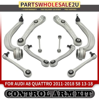 Kit de enlace de brazo de control y barra estabilizadora de 10 piezas para Audi A8 Quattro 2011-2018 S8 2013-2018 Foto 1 de 4