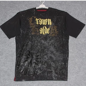 Y2K Crown Holde T Shirt Mens 3XL Black Town Olde Embroidery Grunge Skater Baggy - Picture 1 of 5