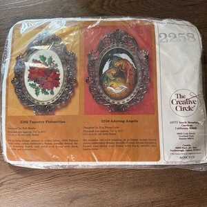 Creative Circle Vintage Kit 2302 Tapestry Poinsettias, 2258 Adoring Angels NIB - Picture 1 of 7