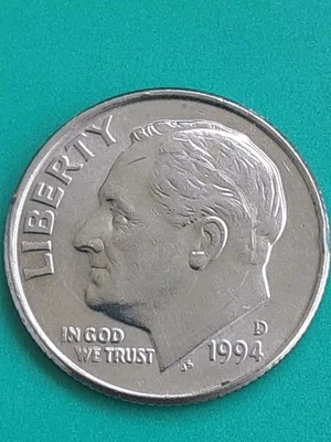 1994-D Roosevelt Dime Rare Machine Doubling Misaligned Error  - Image 1 of 4