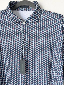 Neu! TURTLESON Stowe marineblau Segelboot Performance sportliches Golf Polo-Shirt. M - Bild 1 von 8
