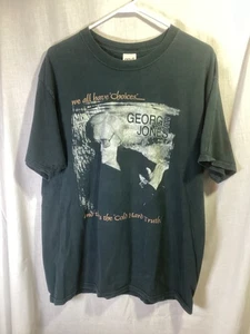 George Jones (We All Have Choices) Black XL Cotton Vintage USA T Shirt T20 - Picture 1 of 4