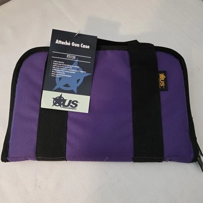 US Peacekeeper 13.5"x9" Attache Gun Case Purple Finish P21124 Padded Zip Closure - Image 1 of 4