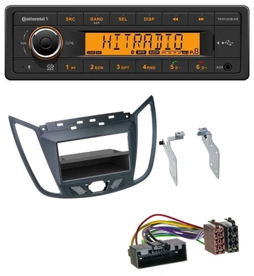 Continental MP3 Bluetooth AUX USB Autoradio für Ford C-Max / Kuga - dunkelgrau - Bild 1 von 4