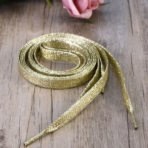  Cordones de colores para niños metálicos brillantes planos redondos para zapatillas - Imagen 1 de 11