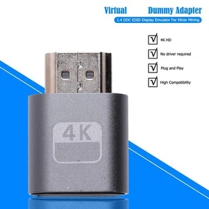 `Hd Multimedia Interface Virtual Display Adapter Dummy Plug Lock Graphics C - Afbeelding 1 van 5
