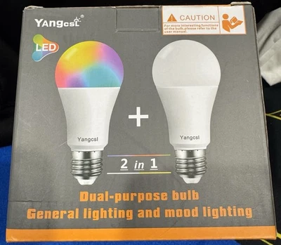 4 Pack E26 LED Light Bulbs RGB Color Changing 3W A19 Cool White Bulb with Remote - Image 1 of 4