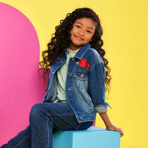 Disney Store ILY 4EVER Belle Denim Jean Jacket Kids Beauty & the Beast Coat - Picture 1 of 7
