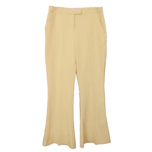 Topshop Nordstrom Flare Leg Trousers Size 14 US High Waist Stretch Beige NEW B56 - Picture 1 of 5