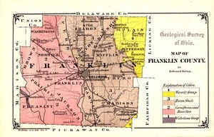 FRANKLIN COUNTY, OHIO Antique geology map 1878 - Picture 1 of 1