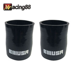 2x 2.5" to 2.25 inch Silicone Coupler Straight Reducer Hose Turbo Piping Black