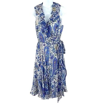 Vestido Ralph Lauren Silk Posh Halter-top Hermoso Paisley Un Nuevo Paradigma Talla 6 Foto 1 de 4
