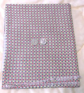 Vtg Feed Sack Fabric/Quilt/Material Gray/Gold/Red Geometric Pattern 42X36.5 - Picture 1 of 4
