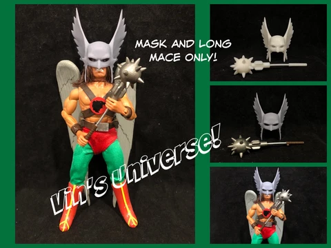Custom 8" Mego Hawkman & Long Mace1  -  You get the Helmet and 1 Mace only! Cover