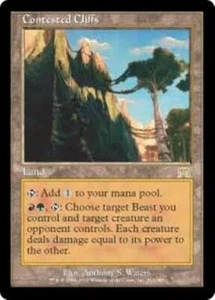 2XCONTESTED CLIFFS Onslaught MTG Land RARE - Picture 1 of 1