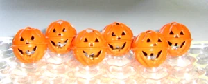 Orange Halloween Pumpkins Jack O Lanterns Metal Mini Bell Ornaments 29mm, 1 1/8" - Picture 1 of 4