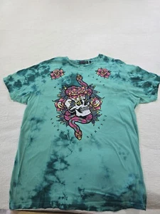 Black Label Affliction Men's Skull Diamond T-shirt Extra Large Aqua - Picture 1 of 2